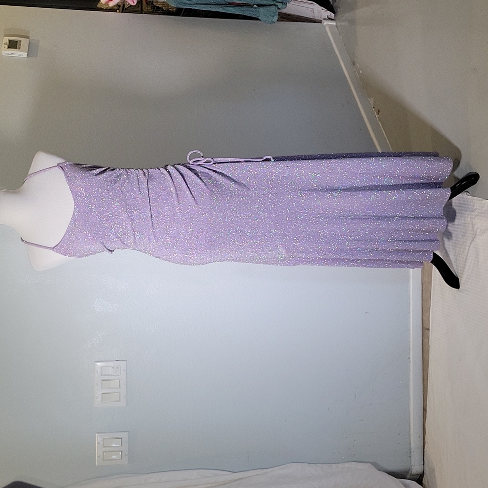 CHARLOTTE RUSSE **NWT** Holographic Violet Gown Sz L (ARIEL COSPLAY Final Scene)